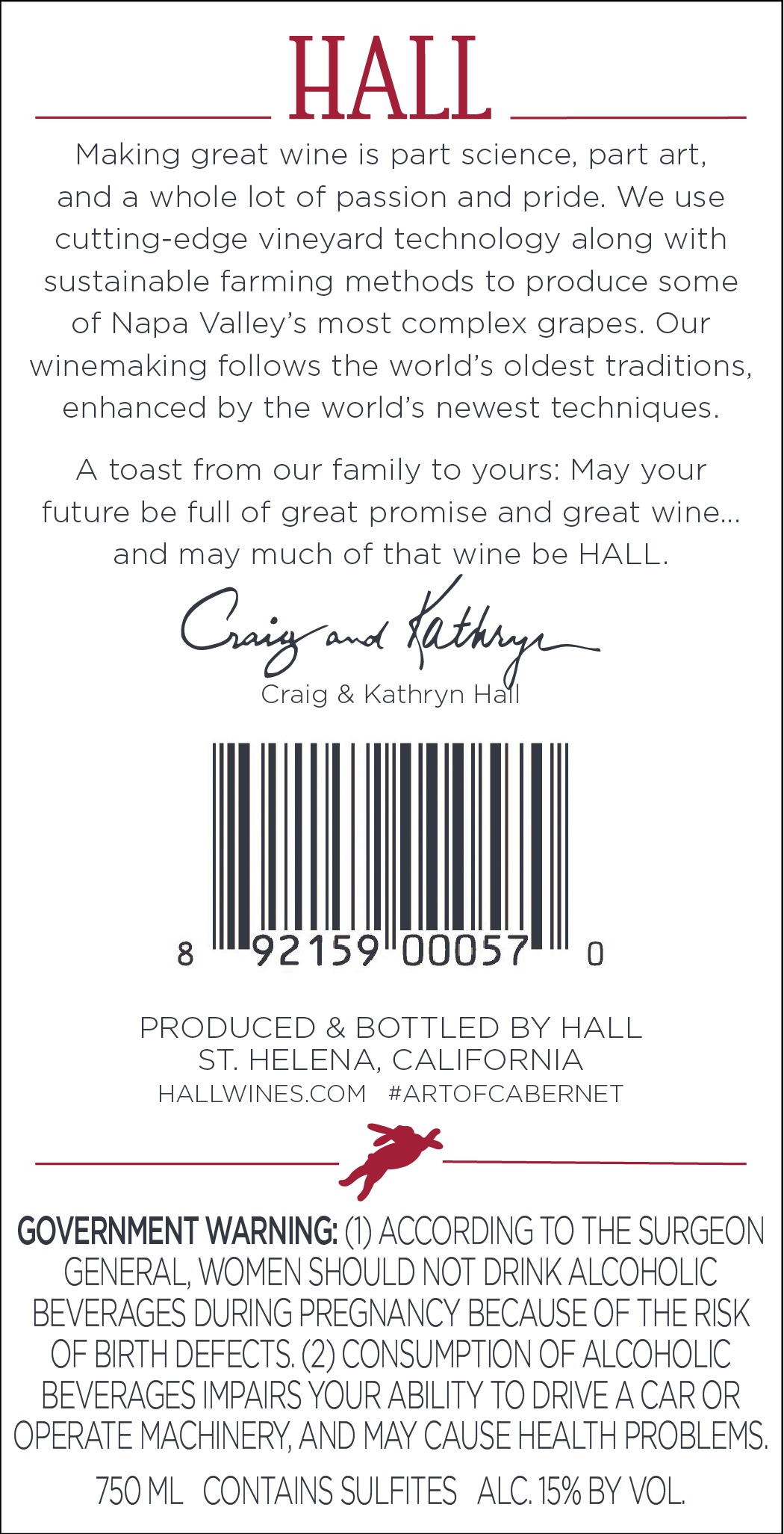 Hall 2018 Napa Valley Cabernet Sauvignon - Image 2
