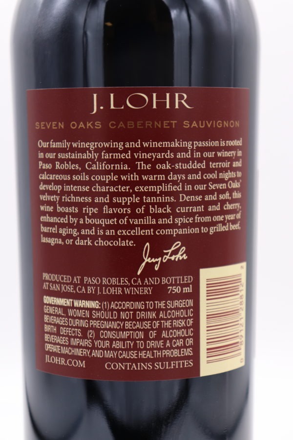 J Lohr 7 Oaks Cabernet Sauvignon 2017 - Image 2