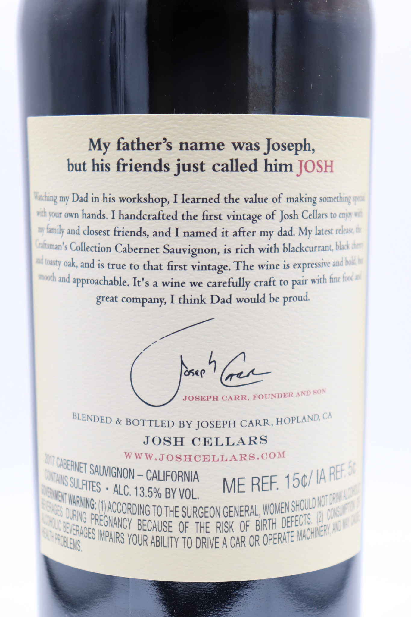 Josh Cellars Craftsman Sauvignon 2017 Old Vine Wine & Spirits