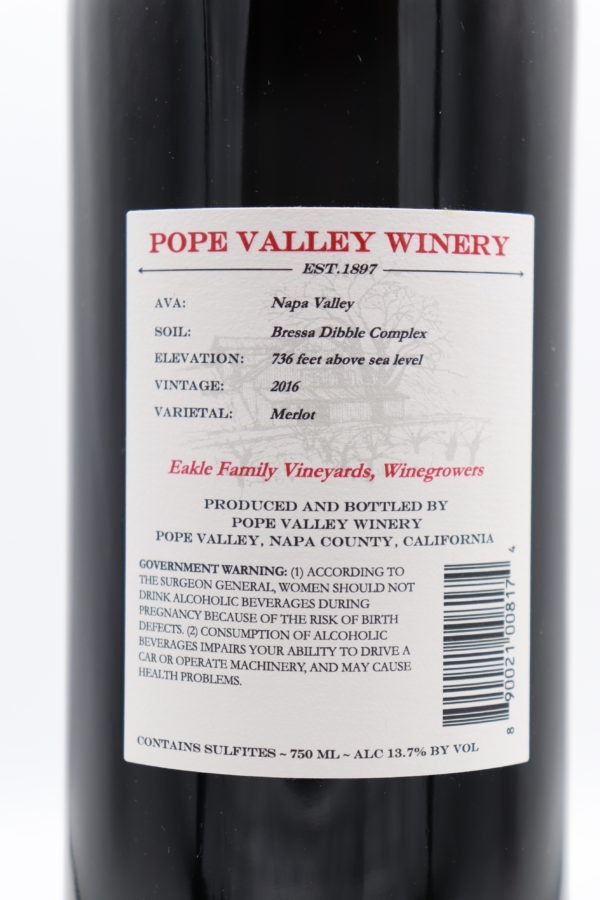 Pope Valley Merlot 2016 - Image 2