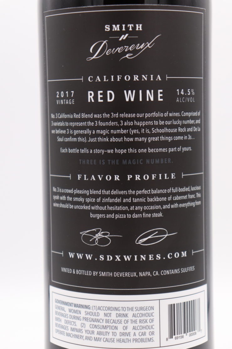 Smith Devereux No. 3 Red Blend 2017 Old Vine Wine & Spirits