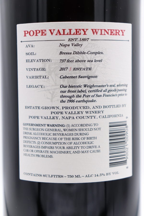 Pope Valley Napa Cabernet Sauvignon 2017 - Image 2