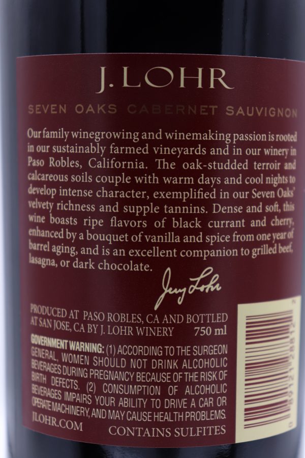 J Lohr 7 Oaks Cabernet Sauvignon 2018 - Image 2